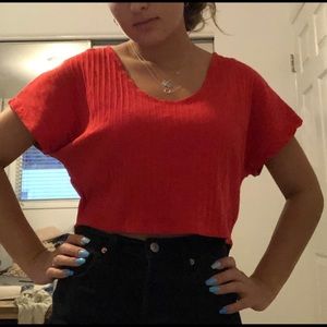 Flowy red crop top